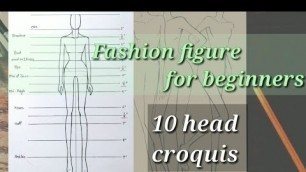 '10 head fashion figure drawing for beginners | basic figure drawing | tutorial | Eazy  way |'