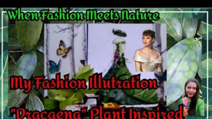 'FASHION ILLUSTRATION \"DRACAENA\" PLANT INSPIRED BY JHIE PASCUAL #AUBREY HEPBURN FASHION #FASHION'