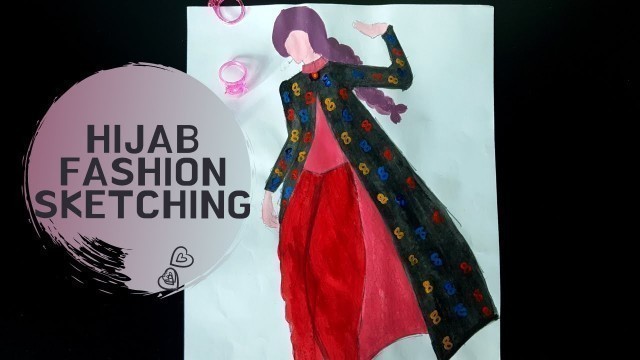 'How to draw hijab Fashion Sketch: sketching long tunic in hijab fashion'