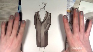 'Рисуем гардероб: верхняя одежда, платья, ткани (fashion-sketching) [Sketch School] - 17 урок'