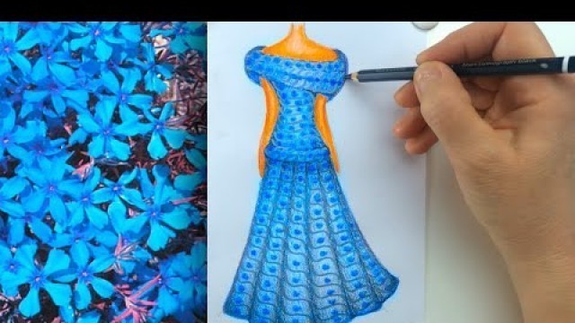 'Original Dress Sketch Drawing - Speed Sketching'