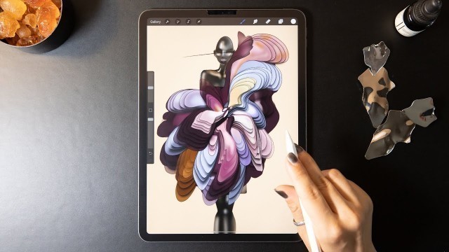 'Procreate Digital Fashion illustration tutorial: Shape on iPad Pro'