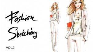 'Fashion sketching Офисный стиль Часть 2  Скетч белого брючного костюма'