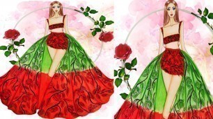 'How To Draw Beautiful Prom Dress || Fashion illustration Tutorial For Beginners @Fashion 7'