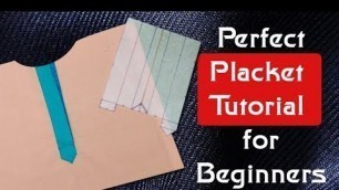 'Placket stitching tutorial hindi/how to attach placket EMODE'