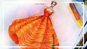 'Fashion illustration painting guide for beginners: Gold/metallic glitters'