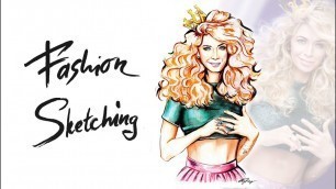 'Fashion Sketching: Рисуем скетч-копию с фотографии Веры Брежневой.'
