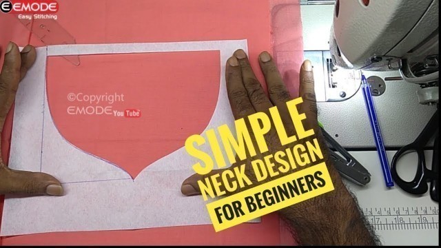 'Simple neck design cutting and stitching for beginners/malayalam EMODE'