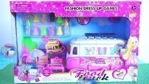 'Cutest Mini Food Truck Bus & Fashion Dress up Game.Toys unboxing HD version'