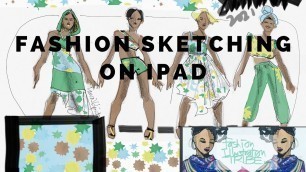 'Fashion Design Sketching-Croquis- Tayasui Sketches app on IPad'
