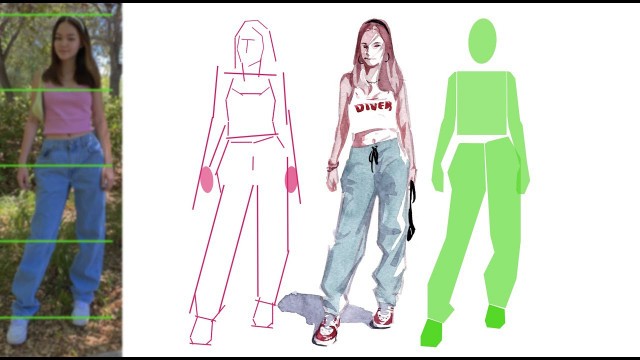 'How to use References / fashion figure drawing /comic style'