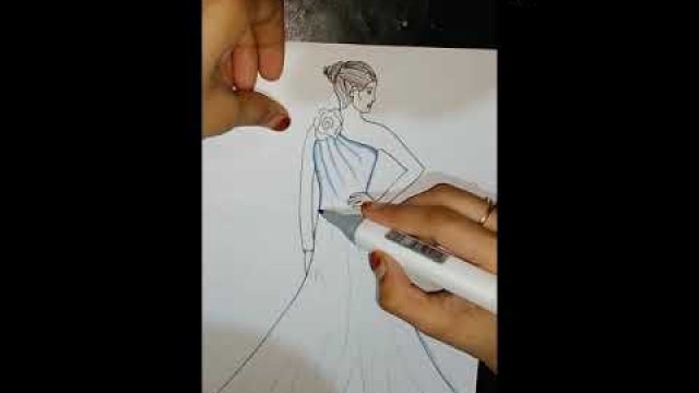 'Simple Dress sketching step by step/Fashion illustration'
