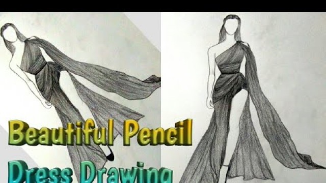 'How to draw Fashionable Pencil dress/Fashion Illustration Dress/Easy & Simple steps of drawing Dress'