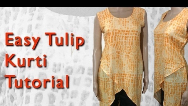 'Easy Tulip Kurti cutting pattern and stitching DIY tutorial (Part2) EMODE'