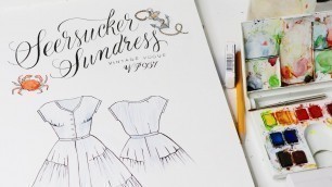 'Fashion Sketching for Sewing Projects | Vogue 9106 Seersucker Sundress'