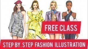 'FASHION illustration Tutorial for Beginners Free  online   Fashion Design   Course At Home'