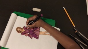 'HOW TO DRAW A GIRL AND DESIGN A FROCK - FASHION ILLUSTRATION / FASHION SKETCH'