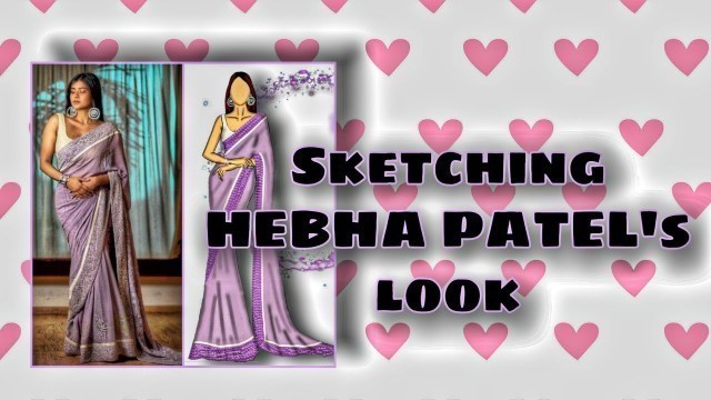 'Sketching HEBHA PATEL\'s latest look using PicsArt application|Digital Illustration|Fashion Sketching'