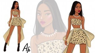 'Fashion illustration: how to draw Leopard Print outfit (digital Fashion)'