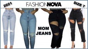 'More Mom Jeans (SIZE 7) | Fashion Nova Try On Haul 2021'