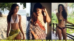 'Swimsuits to sarees: \'Jalebi\' actress Rhea Chakraborty rocks all kind of fashion'