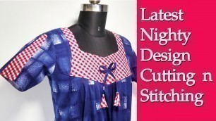 'Latest nighty cutting and stitching | Pleated nighty stitching EMODE'