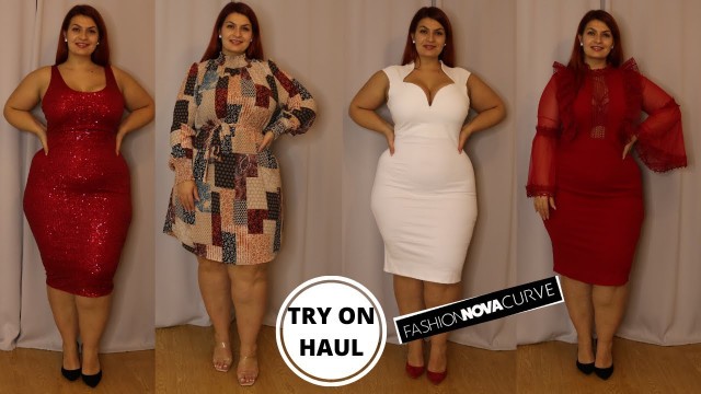 'Plus size dresses try on haul | Fashion Nova Curve'