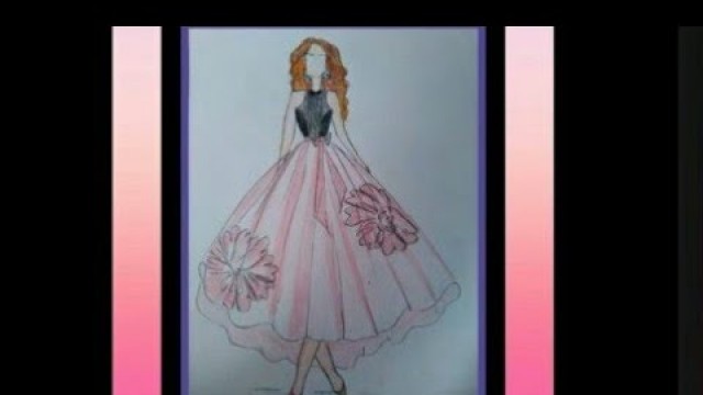 'Designer Dress Sketching #Fashion Illustration#By Anjali\'s Art Gallery'