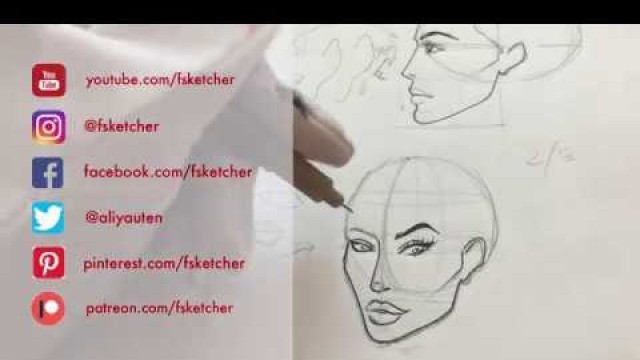 'FACE DRAWING AT DIFFERENT ANGLES | Fashion Drawing'