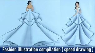 'Fashion illustration compilation ( speed drawing )'