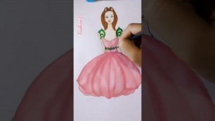 'Fashion illustration : A Flower dress drawing step by step @Fashion 7'