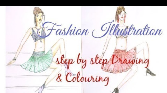 'Fashion Illustration Drawing and Colouring, Fashion Croquis  #fashionillustration #croquis'