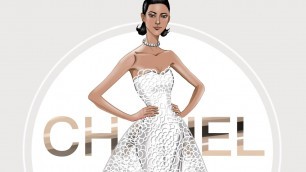 'Procreate fashion sketching Chanel 1997 服装设计时尚手绘插画'