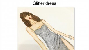 'How to draw glitter dress | Fashion Illustration | Fashion Tutorial | #glitterdress #glitter'