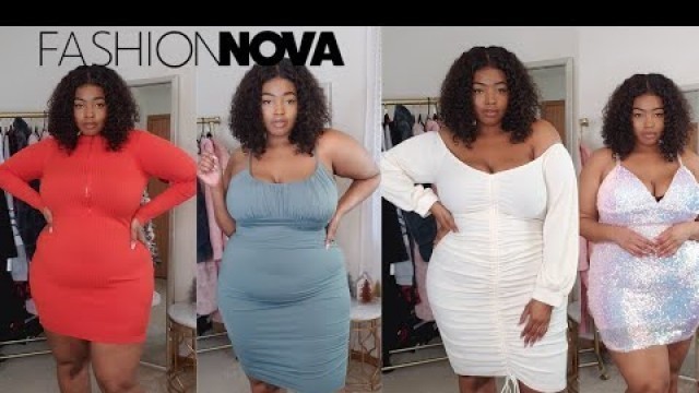 'HUGE Fashion Nova Plus Size/Curvy Valentines Day Dresses Try On Haul | Under $50 Dresses!!'