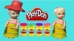'Play Doh Dresses Barbie Dolls makeover Hat and Dresce Fashion toys for kids'