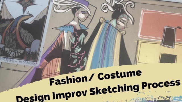 '❇️COSTUME DESIGN/ FASHION ILLUSTRATION narrated fashion sketching process!!'