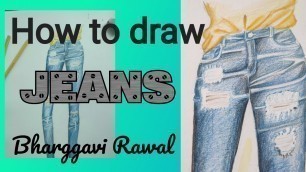 'HOW TO DRAW RIPPED JEANS - DENIM. FASHION ILLUSTRATION TUTORIALS'