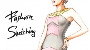 'Fashion sketching: маркерный скетч с однотонной заливкой.'