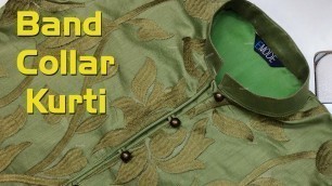 'Band collar kurti stitching with lining, EMODE'
