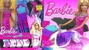 'BARBIE Fashion Design Plates Design Your Own Barbie Doll Dress - Kids\' Toys'