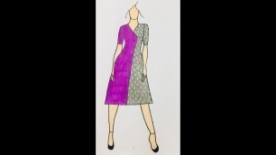 'How to Draw a Designer Dress for Beginners Fashion Sketch #5 || Sikana Trends'