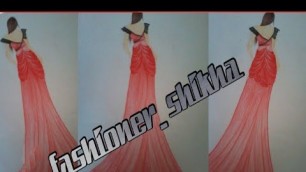 'COSTUME SKETCHING || #Fashion sketches dress compilation || Shikha\'s Canvas of imaginations !!'