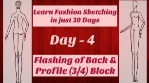 'Learn Fashion Sketching in 30 Days. Day -4, Flashing of Back and Profile Block'