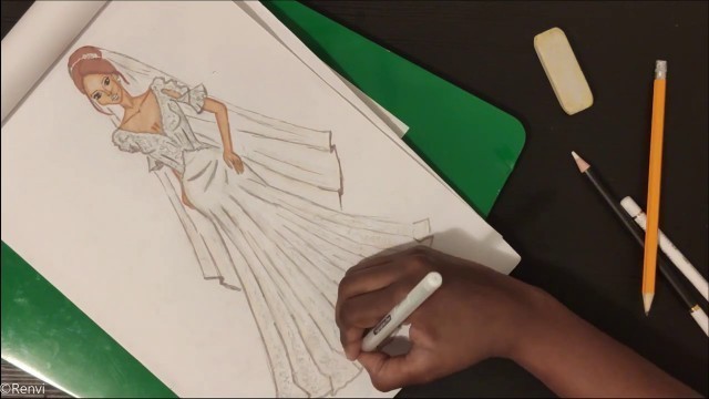'Fashion Illustration - How to Sketch a Wedding Dress for Bride'