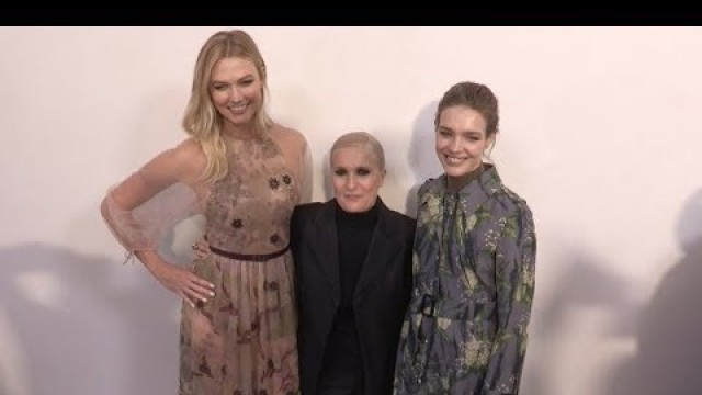 'Karlie Kloss, Kristin Scott Thomas, Felicity Jones greet Dior Designer after the HC Fashion Show'