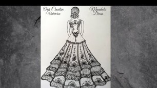 'Mandala Art For Beginners | Mandala Dress | Fashion Illustration #Shorts'