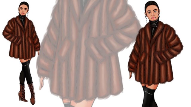 'Fashion Illustration: How to Draw A fur faux Coat (digital Fashion )'