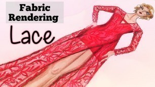 'How to draw lace | Lace Fabric Rendering Tutorial Explained | Fashion Illustration'