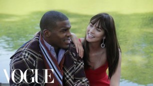 'NFL Star Cam Newton and Karlie Kloss Go On Set With Vogue'